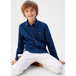 Mango Kids - Koszula dziecięca Ink 110-164 cm. Zielone koszule chłopięce Mango Kids, bez wzorów, z bawełny, klasyczne, z klasycznym kołnierzykiem, z długim rękawem, długie. Za 79,90 zł.