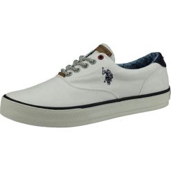 Sneakersy "Theodor" w kolorze białym. Białe trampki męskie U.S. Polo Shoes, bez wzorów, na sznurówki. W wyprzedaży za 214,95 zł.