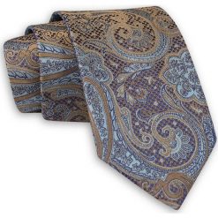 Ciemnozłoty Krawat w Orientalny Wzór - Chattier KRCH1155. Krawaty męskie Chattier, bez wzorów, z tkaniny, eleganckie. Za 39,00 zł.