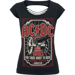 AC/DC About To Rock 1981 Koszulka damska czarny. Czarne bluzki na imprezę marki AC/DC, xl, z nadrukiem, z dekoltem na plecach. Za 99,90 zł.
