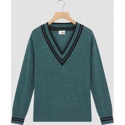 Sweter w kolorze niebiesko-szarym. Szare swetry damskie Rodier, z wełny, klasyczne. W wyprzedaży za 169,95 zł.