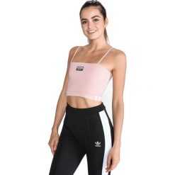 Adidas Originals Top Beżowy. Brązowe podkoszulki damskie adidas Originals, s, z haftami, z elastanu, bez kołnierzyka. Za 113,95 zł.