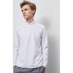 Koszulka polo z długim rękawem - Biały. Białe koszulki męskie Reserved, s, bez wzorów, polo, z długim rękawem, długie. Za 99,99 zł.