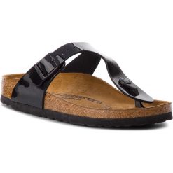 Japonki BIRKENSTOCK - Gizeh Bs 0043663 Black Patent. Czarne klapki damskie Birkenstock, bez wzorów, ze skóry ekologicznej, bez obcasa. Za 289,00 zł.