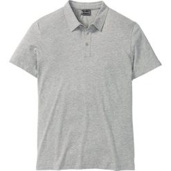 Shirt polo ze stretchem Slim Fit bonprix jasnoszary melanż. Szare koszulki męskie bonprix, s, bez wzorów, polo, bez rękawów. Za 54,99 zł.