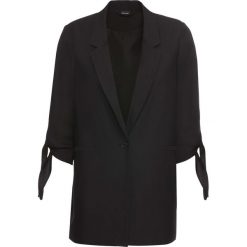 Żakiet, rękawy 3/4 bonprix czarny. Czarne żakiety damskie bonprix, bez wzorów. Za 149,99 zł.