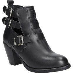 BOTKI BRONX 33620-G-01. Czarne botki damskie marki Bronx, bez obcasa, bez zapięcia. Za 159,99 zł.