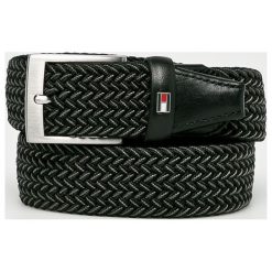 Tommy Hilfiger - Pasek. Czarne paski męskie TOMMY HILFIGER, w paski, z elastanu. Za 229,90 zł.