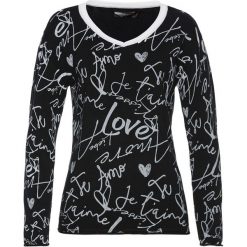 Sweter bonprix czarno-biały. Czarne swetry damskie marki bonprix, bez wzorów, bez rękawów, bez kaptura. Za 89,99 zł.