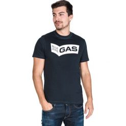 GAS Mauri/S Koszulka Niebieski. Niebieskie podkoszulki męskie Gas, s, z nadrukiem, z bawełny, krótkie. Za 204,95 zł.