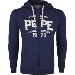 Bluza Pepe Jeans Babaco Dark Blue. Niebieskie bluzy męskie Pepe Jeans, m, bez wzorów, z jeansu, z kapturem, bez rękawów, z kapturem. Za 149,00 zł.