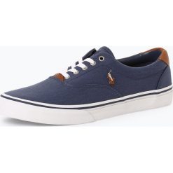 Polo Ralph Lauren - Tenisówki męskie z dodatkiem skóry – Thorton, niebieski. Niebieskie trampki męskie Polo Ralph Lauren, z haftami, ze skóry, bez zapięcia. Za 349,95 zł.