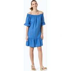 0039 Italy - Lniana sukienka damska – Marge Dress, niebieski. Niebieskie sukienki damskie z falbanami marki 0039 Italy, xl, z odkrytymi ramionami. Za 649,95 zł.
