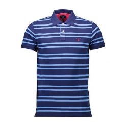 Koszulka polo w kolorze granatowym ze wzorem. Niebieskie koszulki męskie GANT, s, w paski, polo, bez rękawów. W wyprzedaży za 259,95 zł.