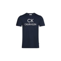 T-shirty z krótkim rękawem Calvin Klein Jeans K10K102581 COTTON FRONT LOGO. Niebieskie t-shirty męskie Calvin Klein Jeans, s, bez wzorów, z jeansu, bez kołnierzyka, krótkie. Za 122,52 zł.