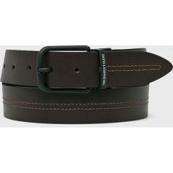 Trussardi Jeans - Pasek skórzany. Niebieskie paski męskie Trussardi Jeans, w paski, z jeansu. Za 249,90 zł.