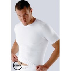 Męski T-shirt Bamboo. Szare podkoszulki męskie Gina, m, bez wzorów, z tkaniny, klasyczne, z okrągłym kołnierzem, z krótkim rękawem, krótkie. Za 64,99 zł.