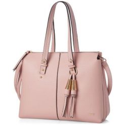 Torba damska Shopper Felice różowa. Różowe torby damskie na zakupy Felice, bez wzorów, na ramię, bez dodatków. Za 129,00 zł.