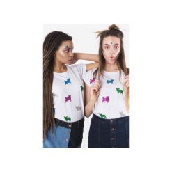 T-shirt girl Pug & frenchie Glitter. Białe t-shirty damskie marki Kozacki Mops, s, bez wzorów, z bawełny, bez kołnierzyka. Za 109,00 zł.