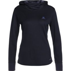 Salomon AGILE HOODIE Koszulka sportowa night sky/crown blue. Niebieskie topy sportowe damskie Salomon, xs, z materiału. Za 249,00 zł.