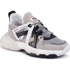Sneakersy BRONX - 66285-BM Light Grey/White/Black 3106. Szare półbuty damskie Bronx, ze skóry ekologicznej. W wyprzedaży za 589,00 zł.