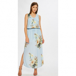 Only - Sukienka Carla. Niebieskie sukienki damskie ONLY, na co dzień, bez wzorów, z poliesteru, casualowe, z okrągłym kołnierzem, bez rękawów, maxi, proste. W wyprzedaży za 139,90 zł.