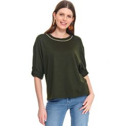 Bluza nierozpinana damska gładka. Brązowe bluzy damskie Top Secret, na wiosnę, z aplikacjami, bez rękawów, bez kaptura. W wyprzedaży za 89,99 zł.