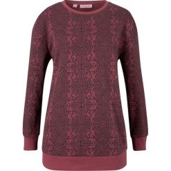 Długa bluza z nadrukiem bonprix czerwony klonowy z nadrukiem. Czerwone bluzy damskie bonprix, z nadrukiem, z długim rękawem, długie, bez kaptura. Za 37,99 zł.