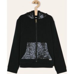 Liu Jo - Bluza dziecięca 128-170 cm. Niebieskie bluzy dziewczęce Liu Jo, z aplikacjami, z elastanu, bez rękawów, z kapturem. W wyprzedaży za 399,90 zł.