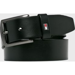 Tommy Hilfiger - Pasek skórzany. Czarne paski męskie TOMMY HILFIGER, w paski, z materiału. Za 179,90 zł.