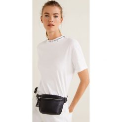 Mango - Top Gonna. Szare topy damskie Mango, l, z aplikacjami, z bawełny, z okrągłym kołnierzem. Za 59,90 zł.
