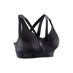 Stanik fitness kardio 520 czarny. Czarne buty sportowe damskie DOMYOS, l, bez wzorów, z elastanu, na fitness i siłownię. Za 59,99 zł.