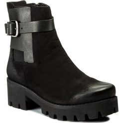 Botki EVA MINGE - Nieve 2B 17SM1372210EF 401. Czarne botki damskie na obcasie Eva Minge, z nubiku. Za 429,00 zł.