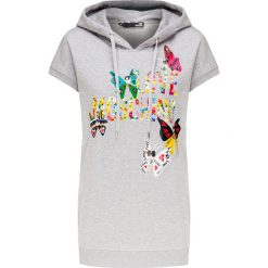 Bluza LOVE MOSCHINO. Szare bluzy damskie Love Moschino, z nadrukiem, z dzianiny, z krótkim rękawem, krótkie, bez kaptura. W wyprzedaży za 483,00 zł.
