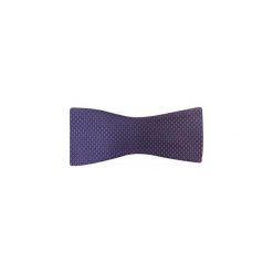 Granatowa jedwabna mucha męska wiązana W3 - biało-czerwone kropki. Czerwone muszki męskie Modini Moda Męska, na co dzień, bez wzorów, z jedwabiu, eleganckie. Za 99,00 zł.