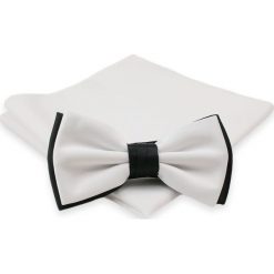 Stylowa mucha + poszetka - Chattier MUCH0305. Muszki męskie Chattier, na imprezę, w paski, eleganckie. Za 44,00 zł.