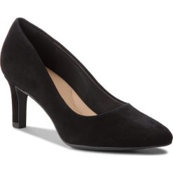 Półbuty CLARKS - Calla Rose 261360444 Black Suede. Czarne półbuty damskie Clarks, bez wzorów, ze skóry, bez obcasa, na obcasie, bez zapięcia. Za 399,00 zł.
