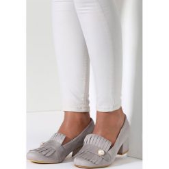 Buty ślubne damskie: Szare Czółenka Plethora