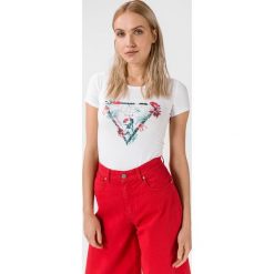 Guess Lory Koszulka Biały. Białe koszulki damskie Guess, m, z nadrukiem, z elastanu, bez kołnierzyka. Za 175,95 zł.
