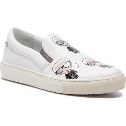 Tenisówki KARL LAGERFELD - KL61065 White Lthr. Białe półbuty damskie KARL LAGERFELD, bez wzorów, ze skóry, bez zapięcia. W wyprzedaży za 539,00 zł.