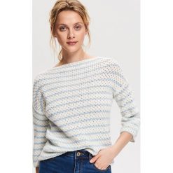 Sweter w paski - Niebieski. Niebieskie swetry damskie Reserved, s, w paski, bez rękawów, bez kaptura. W wyprzedaży za 39,99 zł.
