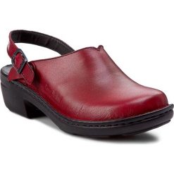 Klapki JOSEF SEIBEL - Betsy 95920 23 380 Hibiscus. Czerwone klapki damskie Josef Seibel, bez wzorów, ze skóry, bez obcasa, na obcasie. Za 259,00 zł.