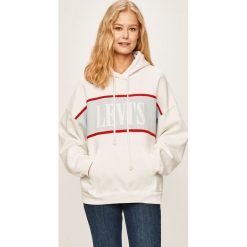 Levi's - Bluza. Niebieskie bluzy damskie Levi's®, s, z aplikacjami, z bawełny, bez rękawów, z kapturem. W wyprzedaży za 159,90 zł.