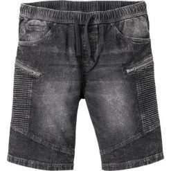 Bermudy dżinsowe z gumką w talii Regular Fit bonprix szary denim. Szare jeansy męskie bonprix, m, bez wzorów. Za 89,99 zł.