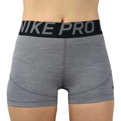 Nike Pro 3in W Short AO9977-063. Szare szorty damskie Nike, xl, bez wzorów, z elastanu. W wyprzedaży za 99,99 zł.