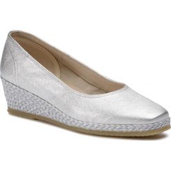 Espadryle SPIFFY - E-81478-80 Plata 005. Szare espadryle damskie Spiffy, bez wzorów, ze skóry, bez obcasa, na koturnie. Za 349,00 zł.
