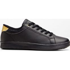 Sneakersy bonprix czarno-złoty. Czarne buty sportowe damskie bonprix, bez wzorów, sportowe. Za 79,99 zł.