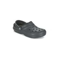 Chodaki Crocs CLASSIC LINED CLOG. Czarne klapki damskie Crocs, bez wzorów, bez obcasa. Za 149,30 zł.