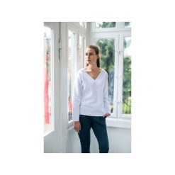 Bluzy damskie: VELVET WHITE bluza oversize