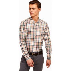Koszula w kolorze beżowo-czerwono-granatowym. Czerwone koszule męskie Polo Club Men, xxl, z haftami, z bawełny, button down, bez rękawów. W wyprzedaży za 149,95 zł.